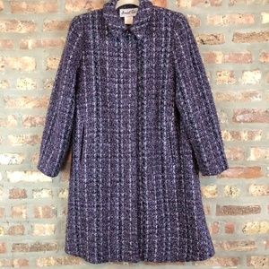 VTG Marshall Fields Purple Tweed Overcoat Car Coat